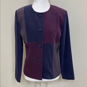 Vintage Leslie Fay Purple and Navy Blazer size 6P